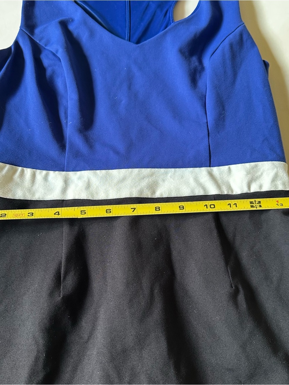 Cynthia Rowley Royal Blue, Black & White Colorblock Midi Dress - Picture 3 of 6